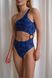 Swimsuit with a cutout on one shoulder, Blue, XS