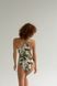 One-piece swimsuit with cutouts, safari print, Print, XS