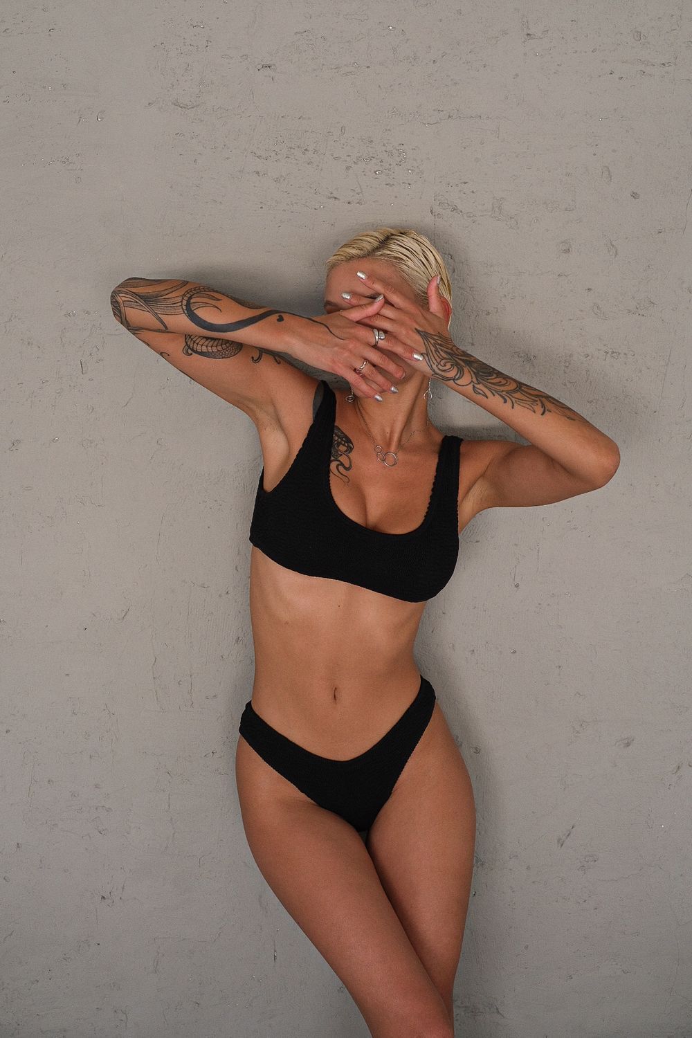 swimsuit , Black, L