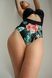 One-piece swimsuit with cutouts print, Black, XS