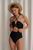 One-piece swimsuit with cutouts, Black, XS