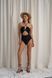 One-piece swimsuit with cutouts, Black, XS