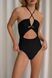 One-piece swimsuit with cutouts, Black, XS